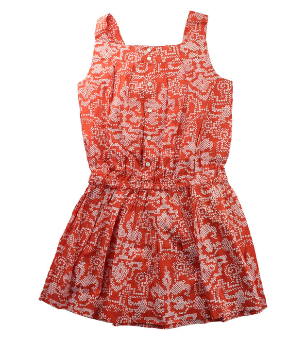 A Orange Sleeveless Dresses from Bonpoint in size 8Y for girl. (Back View)