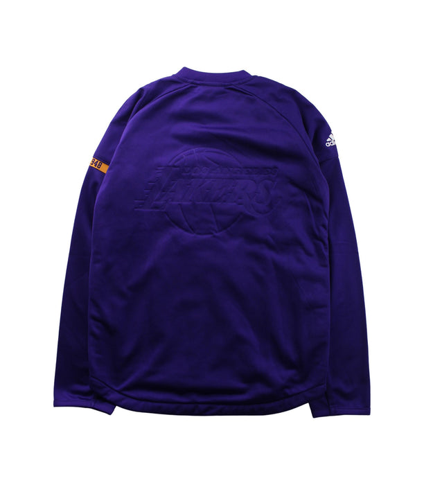 A Purple Zippered Sweatshirts from Adidas in size 8Y for boy. (Back View)