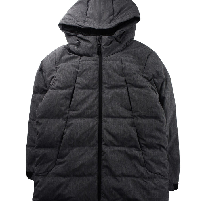 A Grey Puffer/Quilted Jackets from Adidas in size 10Y for boy. (Front View)