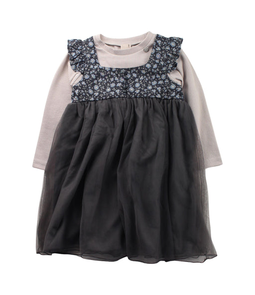 A Black Long Sleeve Dresses from Petit Main in size 2T for girl. (Front View)