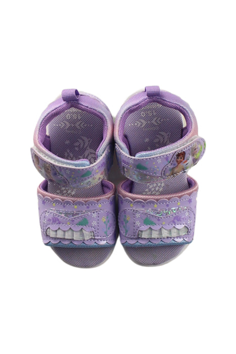 A Purple Sandals from Moonstar in size 3T for girl. (Back View)