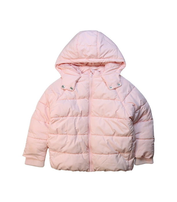 A Pink Puffer/Quilted Jackets from Seed in size 6T for girl. (Front View)