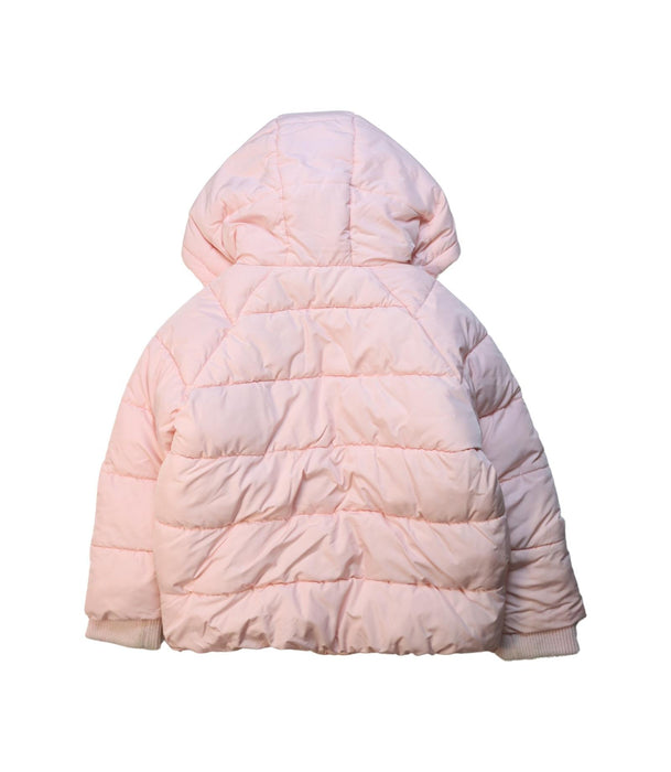 A Pink Puffer/Quilted Jackets from Seed in size 6T for girl. (Back View)