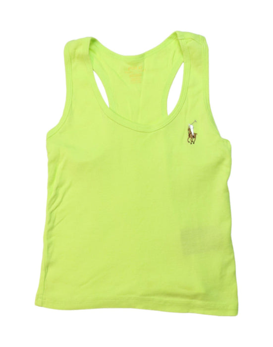 A Green Sleeveless T Shirts from Polo Ralph Lauren in size 4T for girl. (Front View)