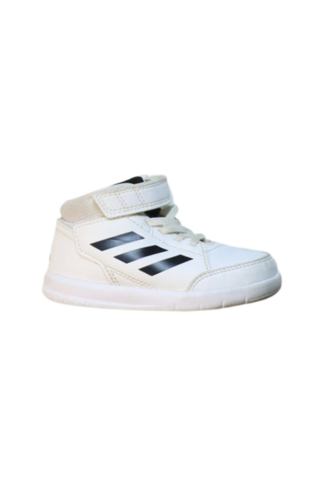 A White Sneakers from Adidas in size 18-24M for boy. (Front View)