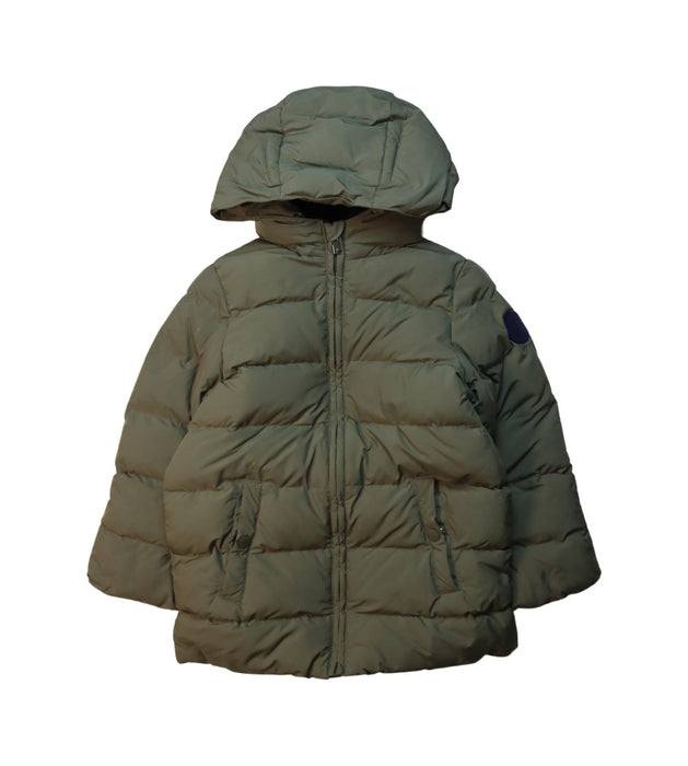 A Green Puffer/Quilted Jackets from Jacadi in size 5T for boy. (Front View)