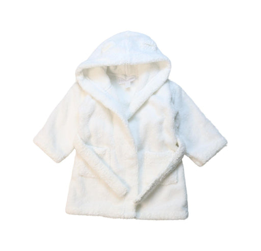 A White Bathrobes from The Little White Company in size 6-12M for neutral. (Front View)