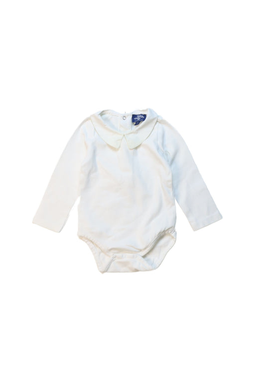 A White Long Sleeve Bodysuits from Thomas Brown in size 3-6M for neutral. (Front View)