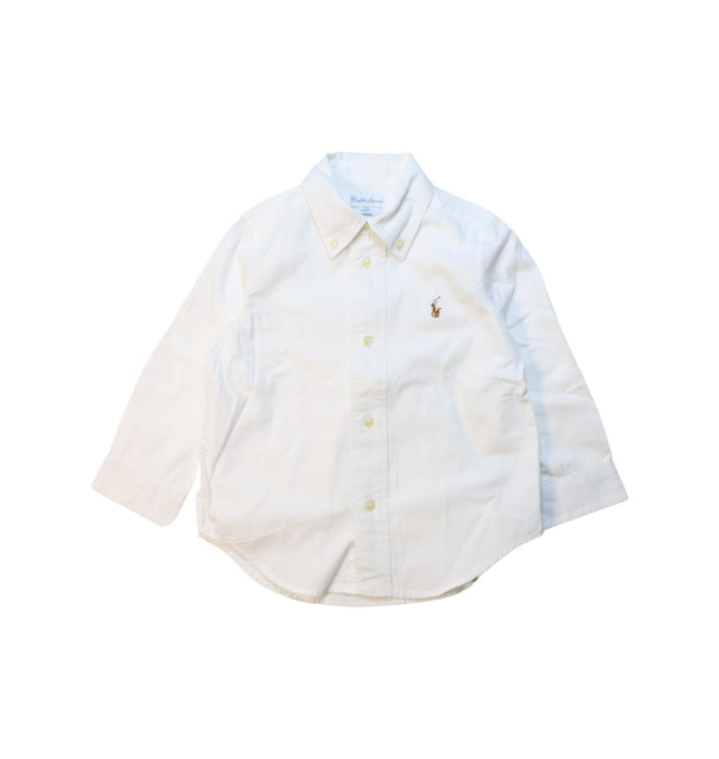 A White Long Sleeve Shirts from Ralph Lauren in size 18-24M for boy. (Front View)