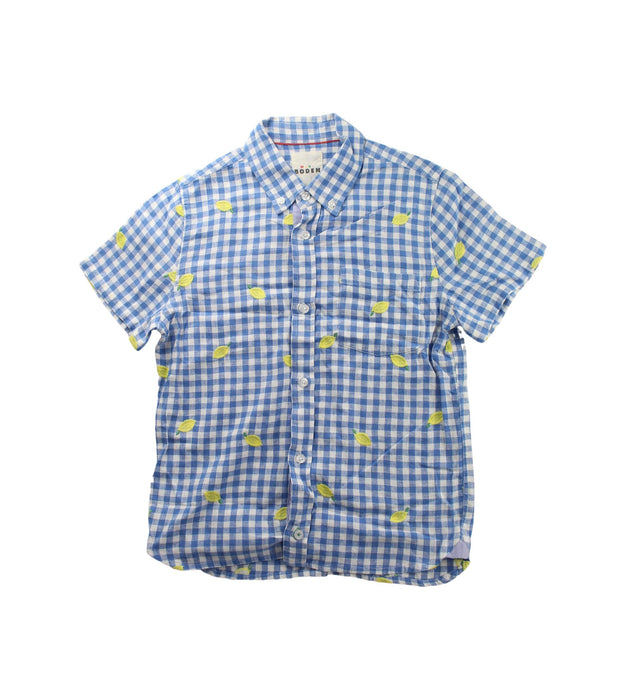 A Blue Short Sleeve Shirts from Boden in size 11Y for boy. (Front View)