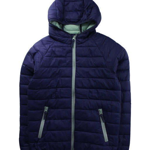 A Purple Puffer/Quilted Jackets from Boden in size 11Y for boy. (Front View)