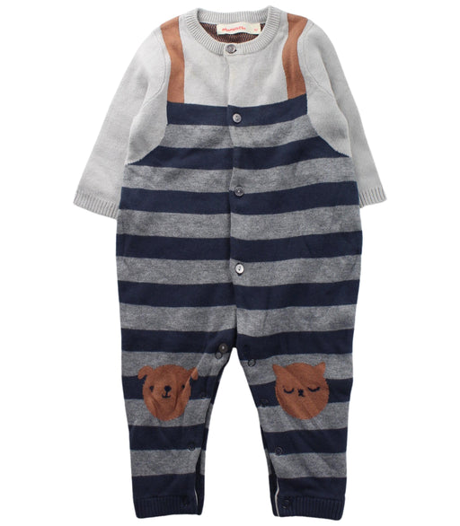 A Blue Long Sleeve Jumpsuits from Momonittu in size 0-3M for boy. (Front View)