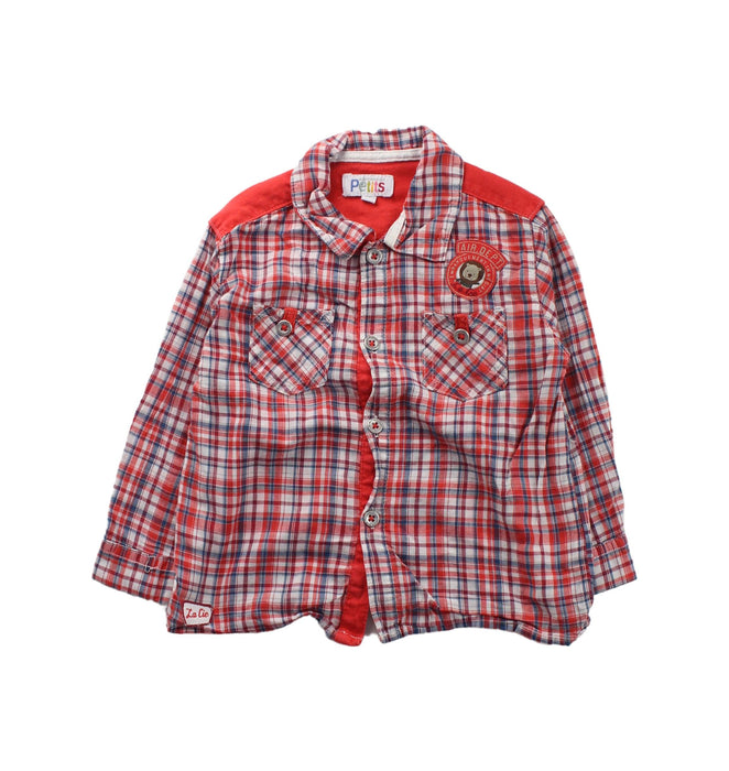 A Red Long Sleeve Shirts from La Compagnie des Petits in size 2T for boy. (Front View)