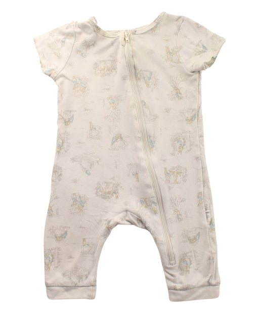 A White Short Sleeve Jumpsuits from Peter Rabbit in size 3-6M for neutral. (Front View)