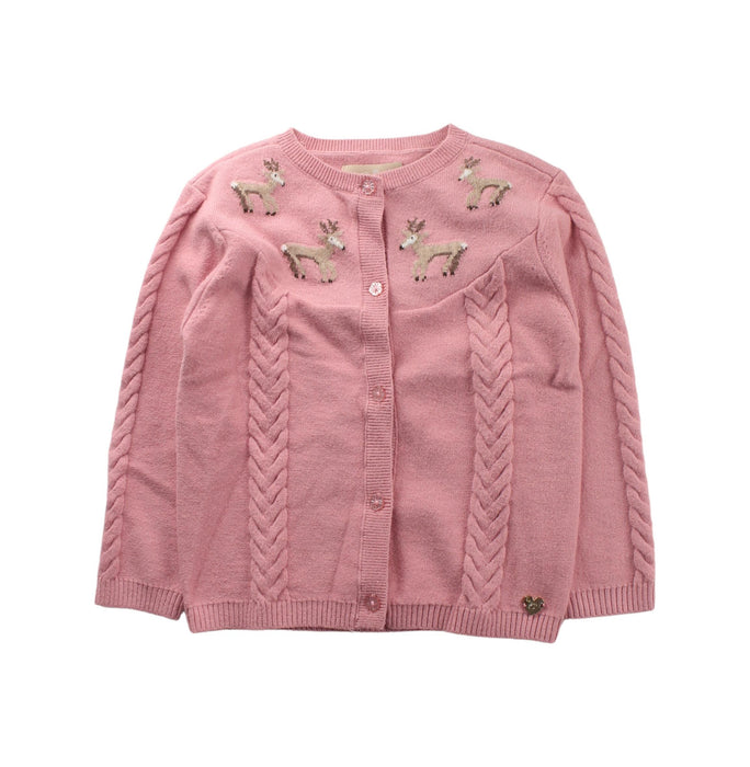 A Pink Cardigans from Chickeeduck in size 4T for girl. (Front View)