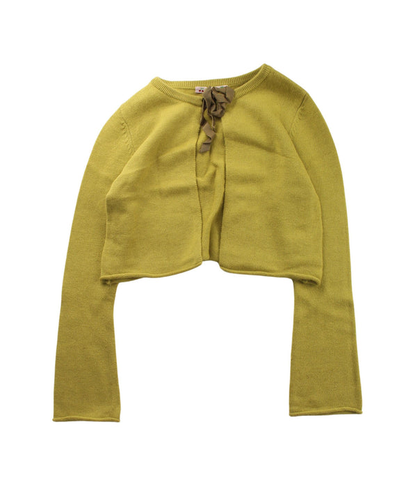 A Green Cardigans from Bonpoint in size 8Y for girl. (Front View)