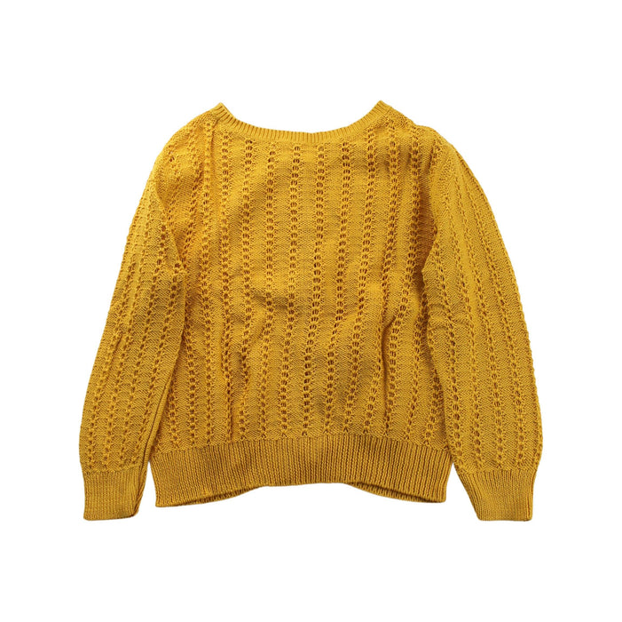 A Yellow Cardigans from Bonpoint in size 10Y for girl. (Back View)