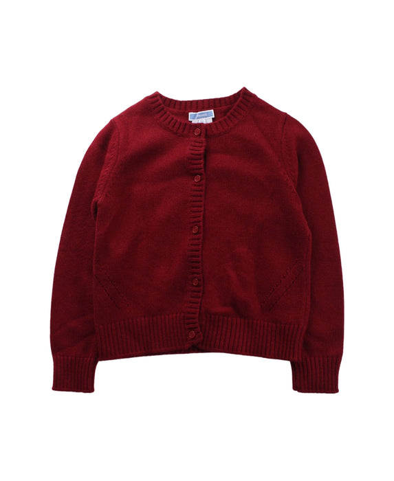 A Red Cardigans from Jacadi in size 6T for girl. (Front View)