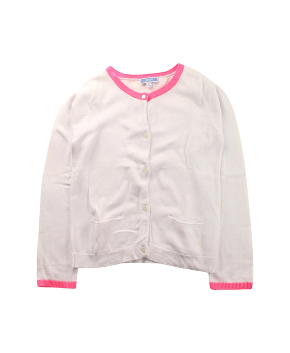 A White Cardigans from Jacadi in size 6T for girl. (Front View)