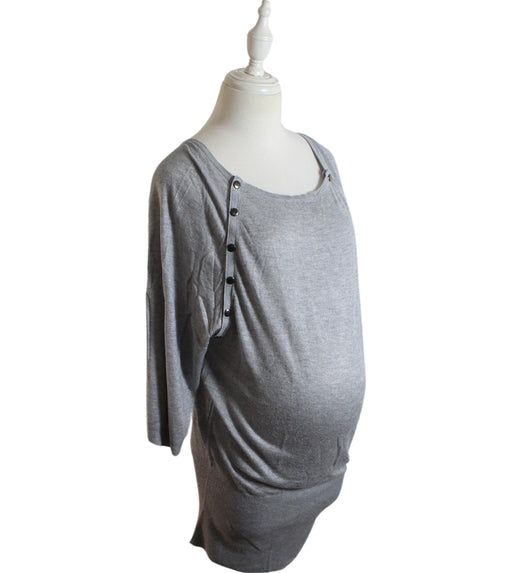 A Grey Long Sleeve Dresses from Seraphine in size S for maternity. (Front View)