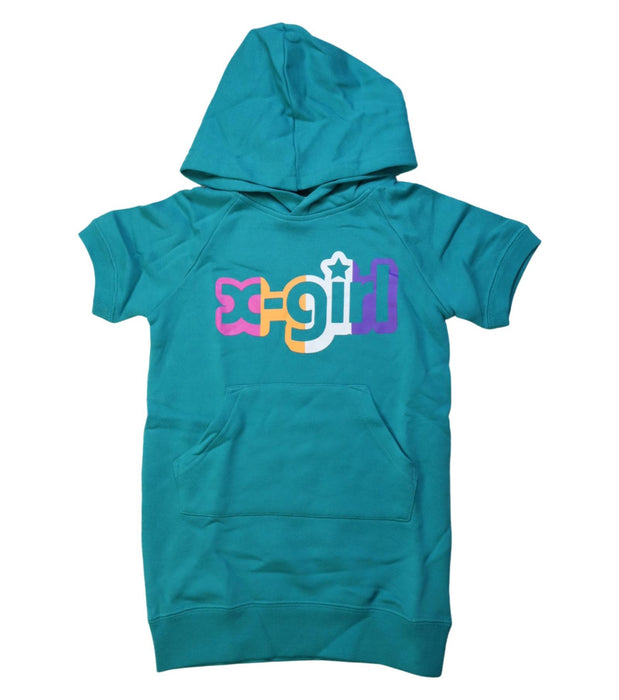 A Teal Sweater Dresses from X-Girl Stages in size 5T for girl. (Front View)