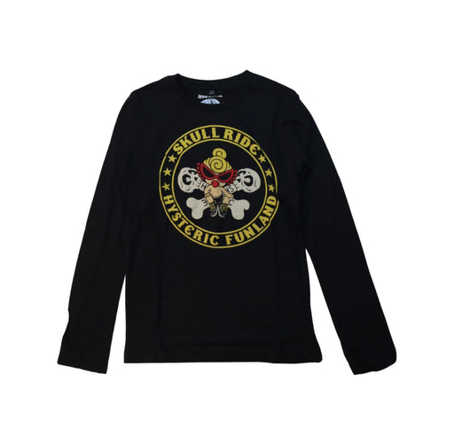 A Black Long Sleeve T Shirts from Hysteric Mini in size 7Y for girl. (Front View)