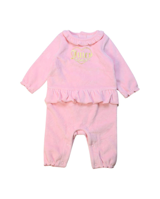 A Pink Long Sleeve Jumpsuits from Juicy Couture in size 0-3M for girl. (Front View)