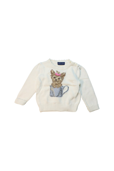 A Ivory Knit Sweaters from Ralph Lauren in size 0-3M for girl. (Front View)