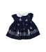 A Navy Short Sleeve Dresses from Ralph Lauren in size 0-3M for girl. (Front View)