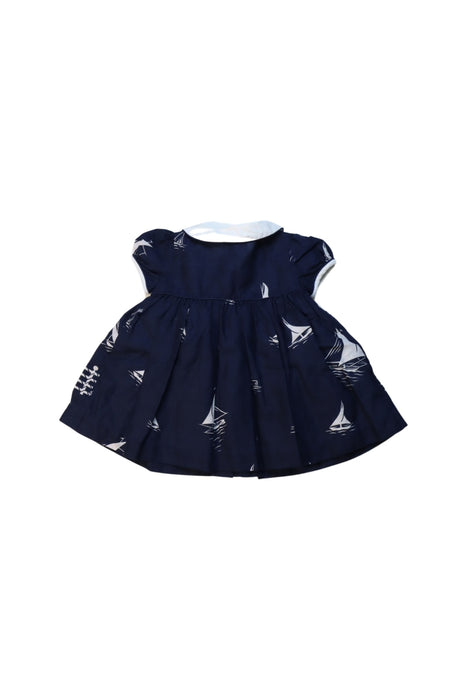 A Navy Short Sleeve Dresses from Ralph Lauren in size 0-3M for girl. (Back View)