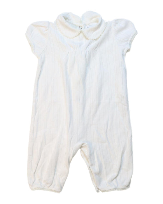 A White Short Sleeve Jumpsuits from Ralph Lauren in size 0-3M for girl. (Front View)