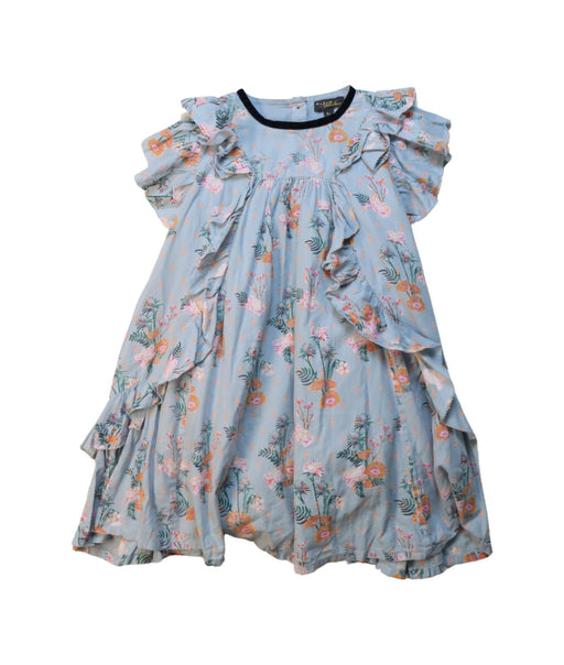 A Multicolour Short Sleeve Dresses from Velveteen in size 5T for girl. (Front View)