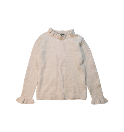 A Beige Long Sleeve Tops from Velveteen in size 5T for girl. (Front View)