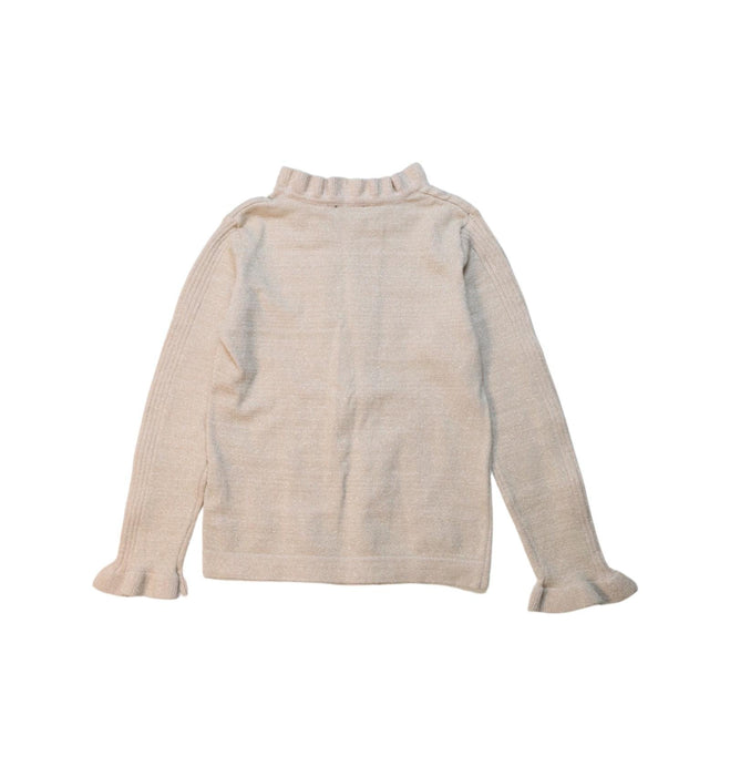 A Beige Long Sleeve Tops from Velveteen in size 5T for girl. (Back View)