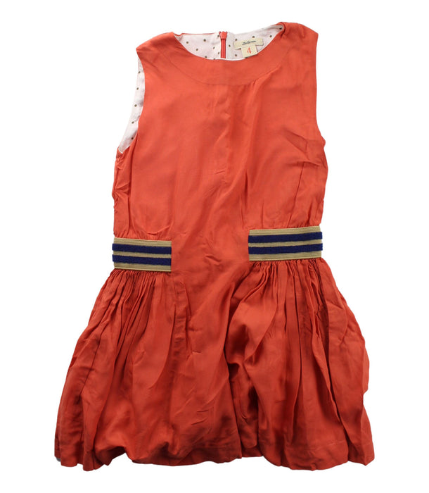 A Red Sleeveless Dresses from Bellerose in size 4T for girl. (Front View)