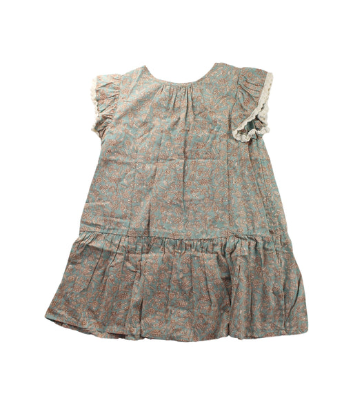 A Blue Short Sleeve Dresses from Bonheur du Jour in size 4T for girl. (Front View)