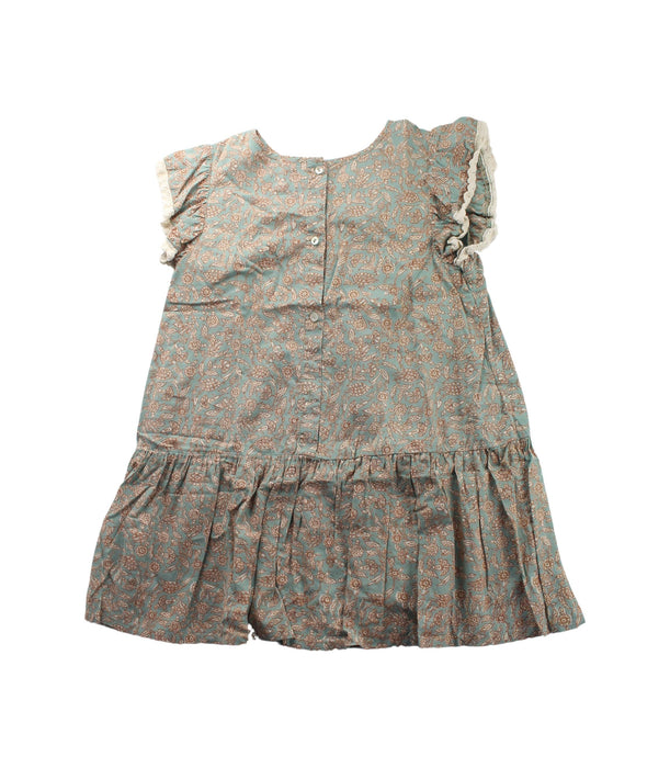 A Blue Short Sleeve Dresses from Bonheur du Jour in size 4T for girl. (Back View)