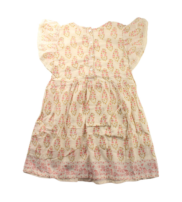 A White Short Sleeve Dresses from Bonheur du Jour in size 4T for girl. (Back View)