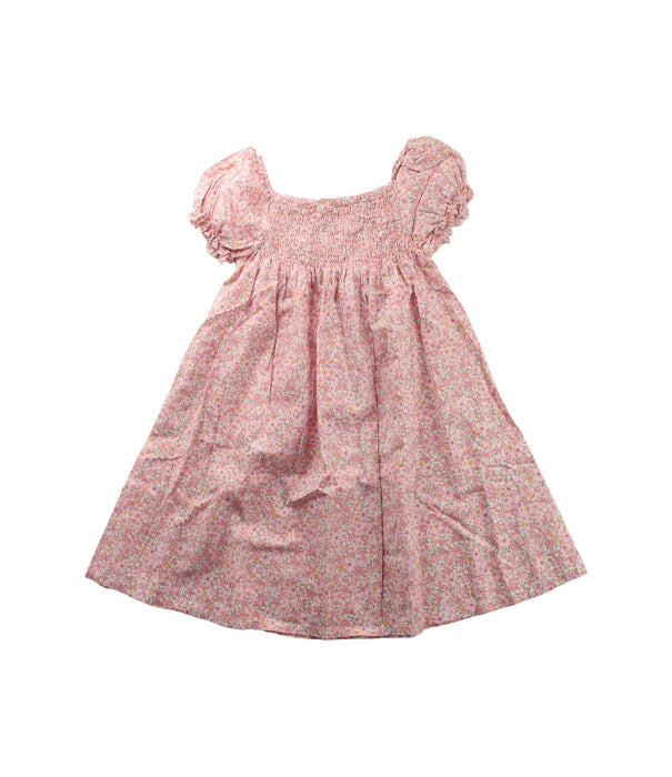 A Pink Short Sleeve Dresses from Rose et Théo in size 4T for girl. (Front View)