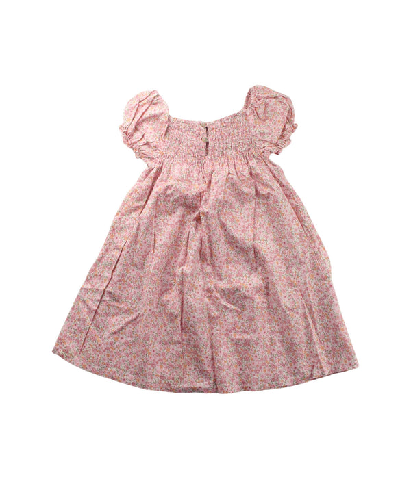 A Pink Short Sleeve Dresses from Rose et Théo in size 4T for girl. (Back View)