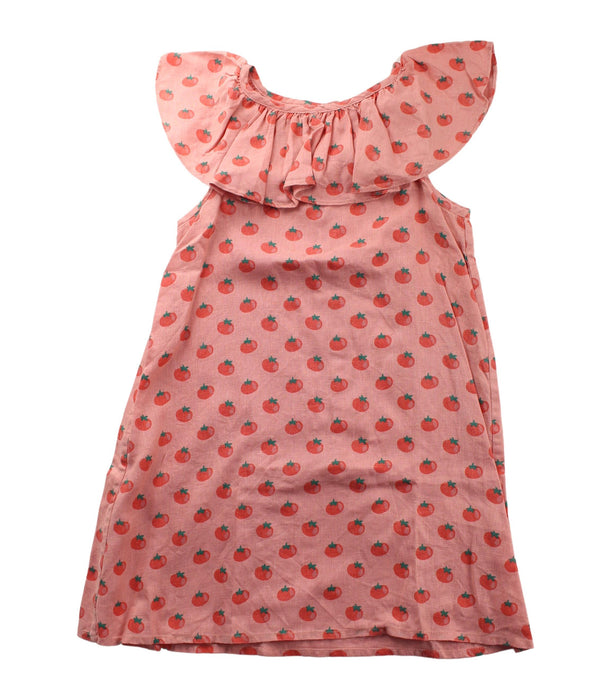 A Pink Sleeveless Dresses from Oeuf in size 4T for girl. (Front View)