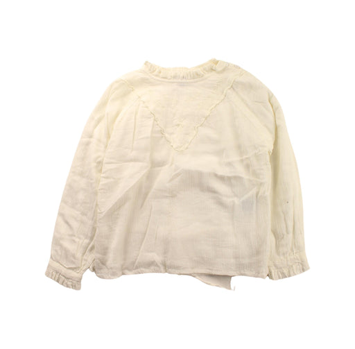 A White Long Sleeve Tops from Emile et Ida in size 4T for girl. (Front View)