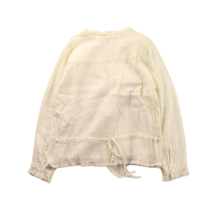 A White Long Sleeve Tops from Emile et Ida in size 4T for girl. (Back View)