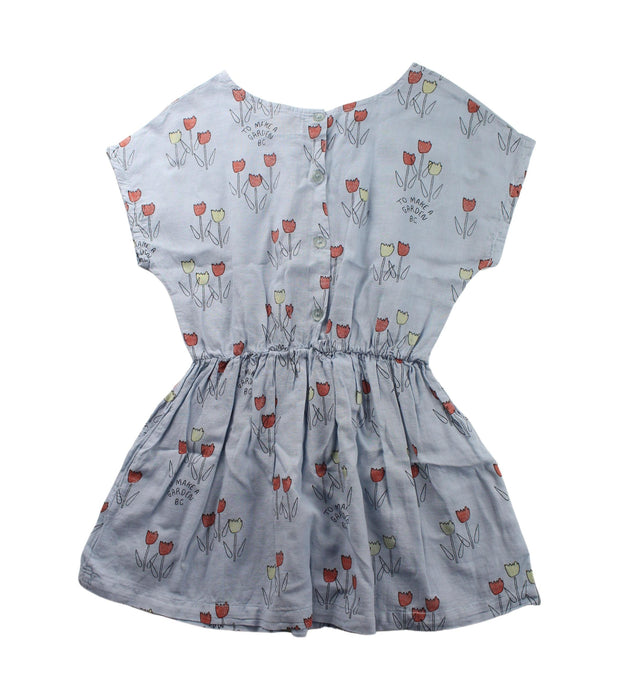 A Blue Short Sleeve Dresses from Bobo Choses in size 4T for girl. (Back View)