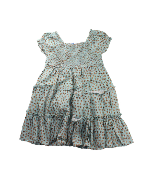 A Blue Short Sleeve Dresses from Mayoral in size 6T for girl. (Front View)