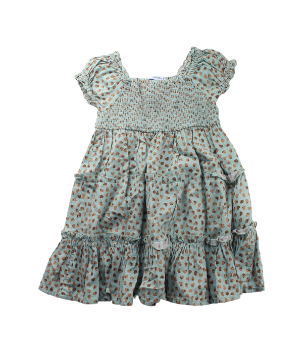 A Blue Short Sleeve Dresses from Mayoral in size 6T for girl. (Back View)