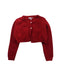 A Red Cardigans from Confiture in size 6T for girl. (Front View)