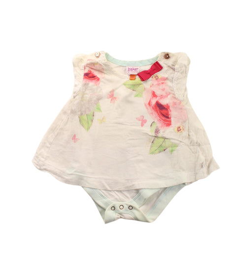 A White Sleeveless Bodysuits from Baker by Ted Baker in size 3-6M for girl. (Front View)