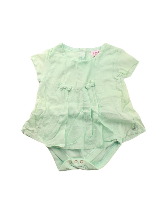 A Green Short Sleeve Bodysuits from Baker by Ted Baker in size 3-6M for girl. (Front View)