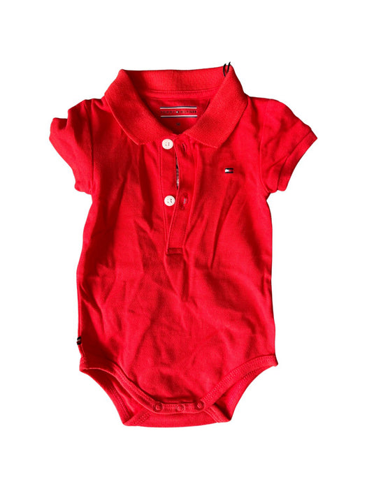 A Red Short Sleeve Bodysuits from Tommy Hilfiger in size 3-6M for neutral. (Back View)